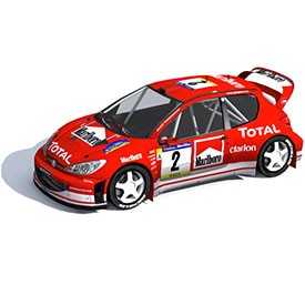 Peugeot 206 WRC 3D Object | FREE Artlantis Objects Download